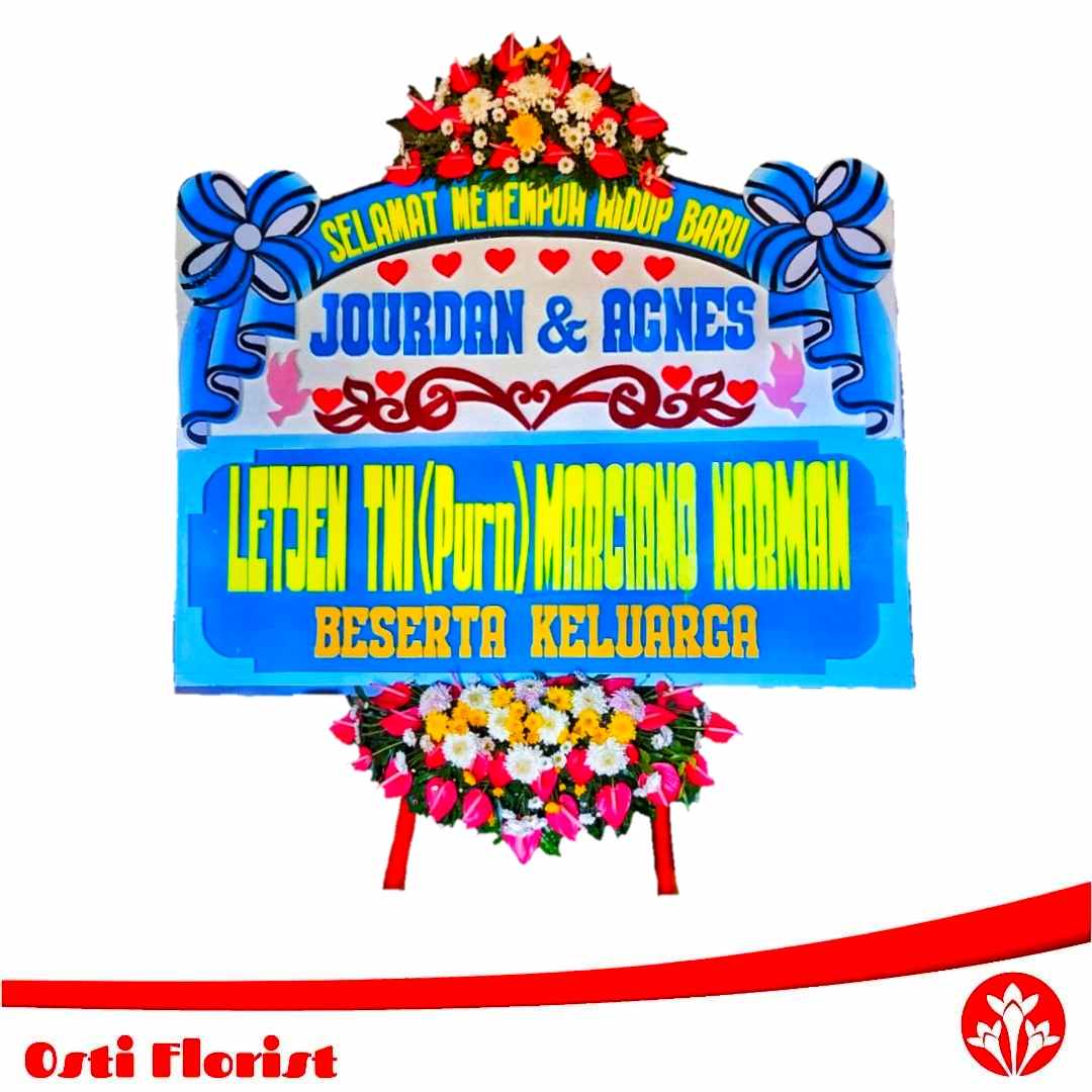bunga papan pernikahan manado